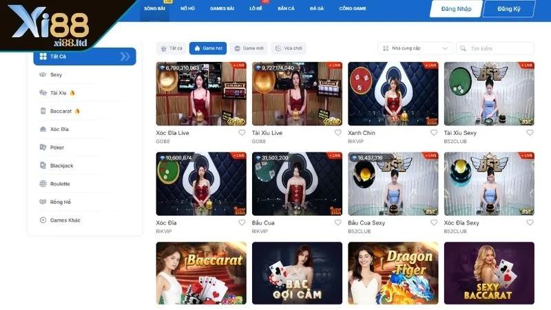 Truy cập Xi88, bet thủ được đắm chìm trong không gian sòng bài thực thụ